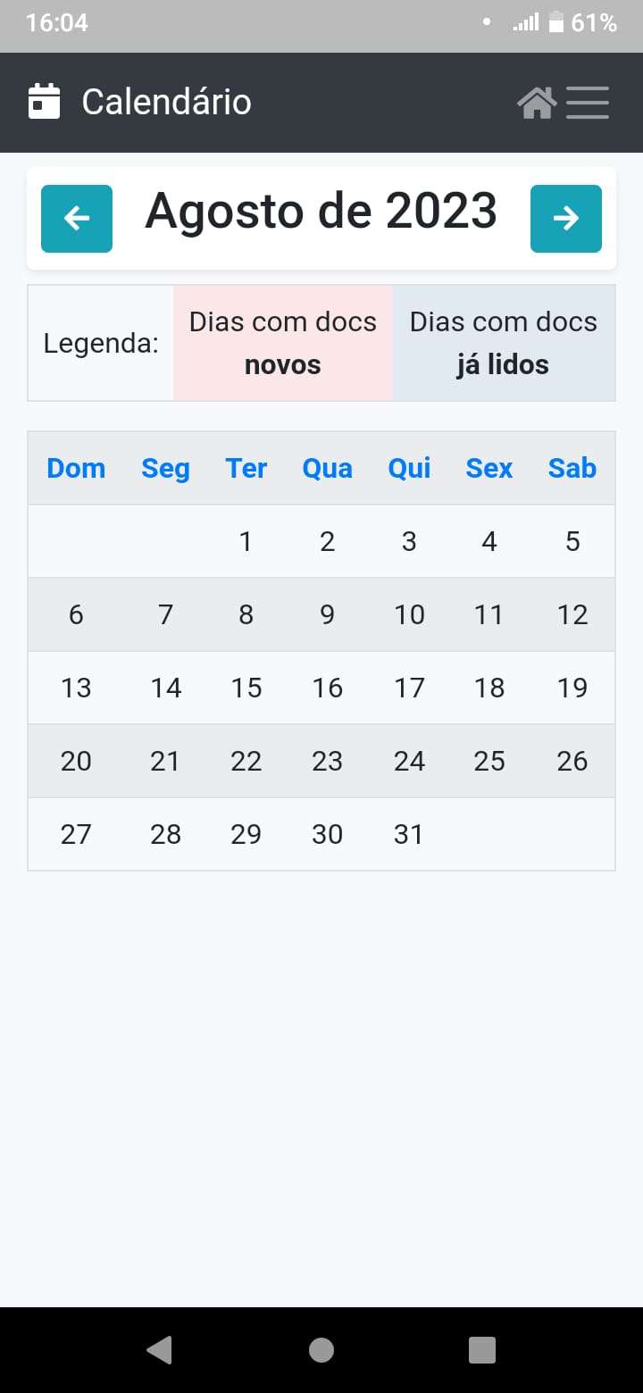 Calendário APP Coplane